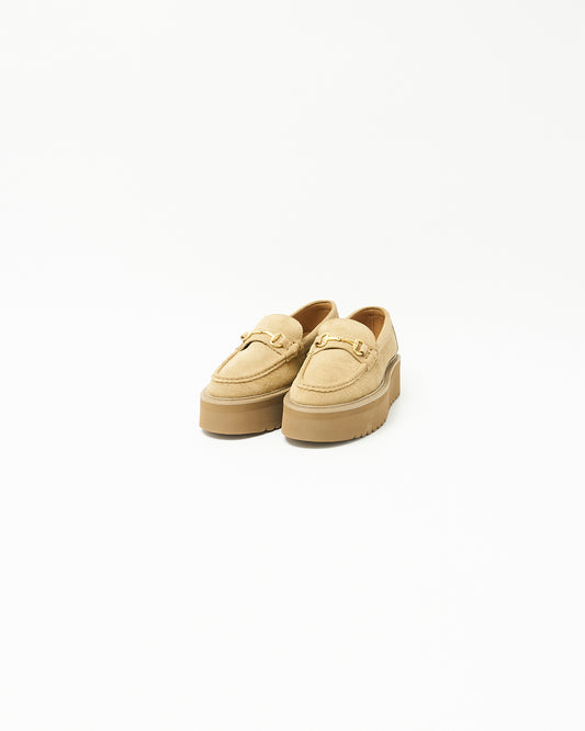 PLATFORM BIT LOAFERS BEIGE SUEDE