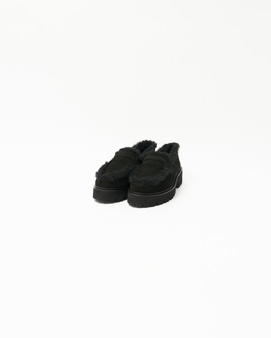 MOUTON PENNY LOAFERS BLACK SUEDE