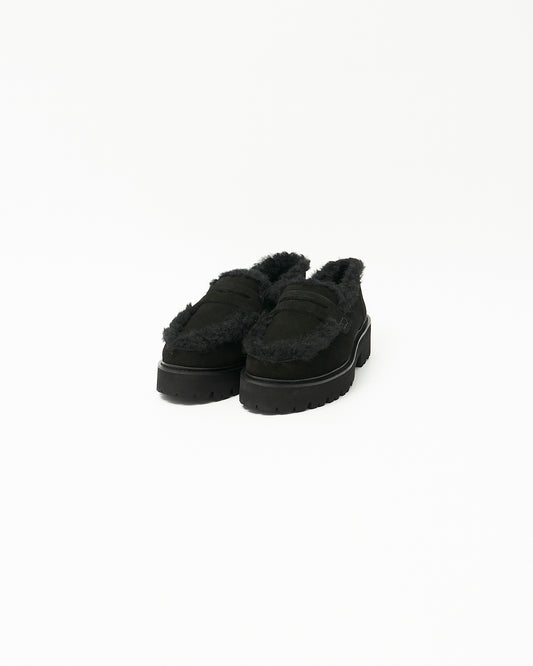 MOUTON PENNY LOAFERS BLACK SUEDE