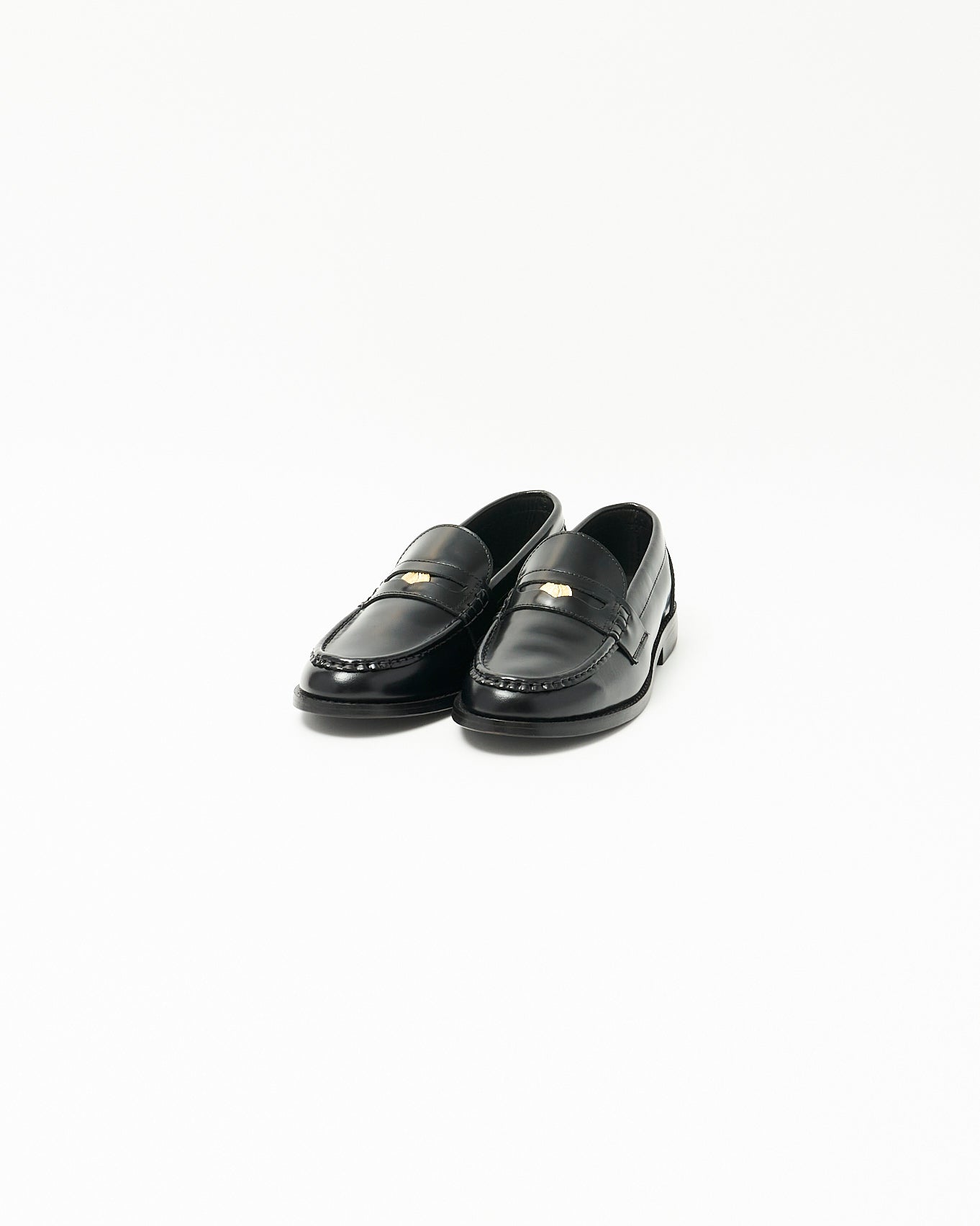 ALMOND TOE PENNY LOAFERS BLACK