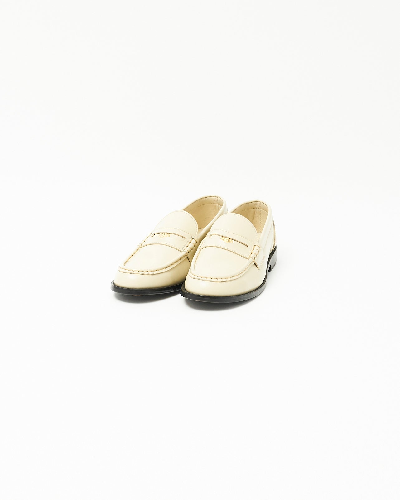 ALMOND TOE PENNY LOAFERS ECRU