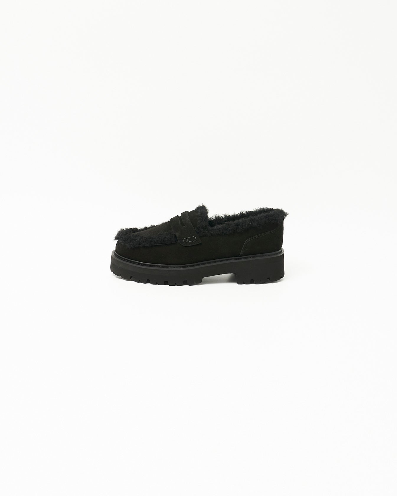 MOUTON PENNY LOAFERS BLACK SUEDE