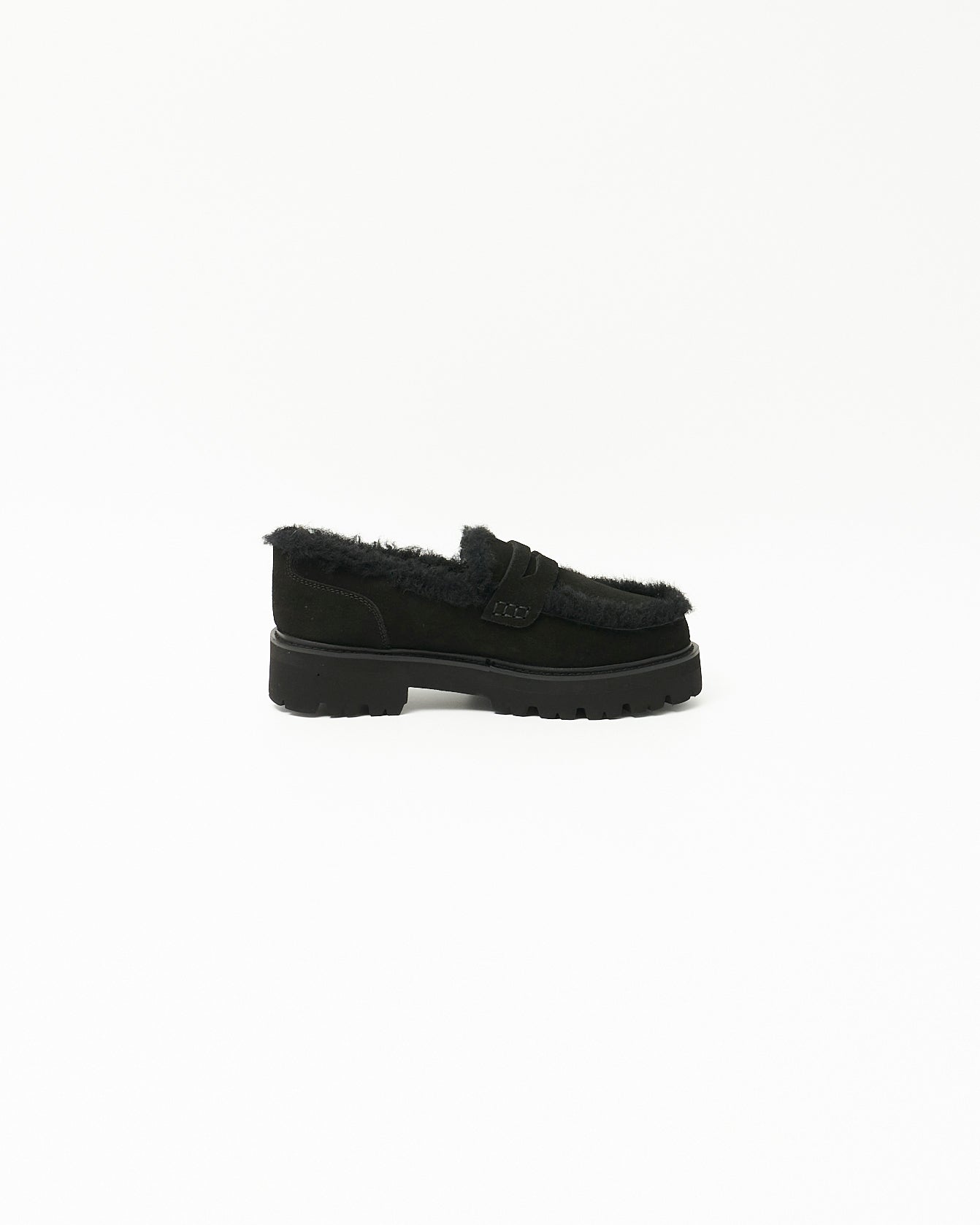 MOUTON PENNY LOAFERS BLACK SUEDE