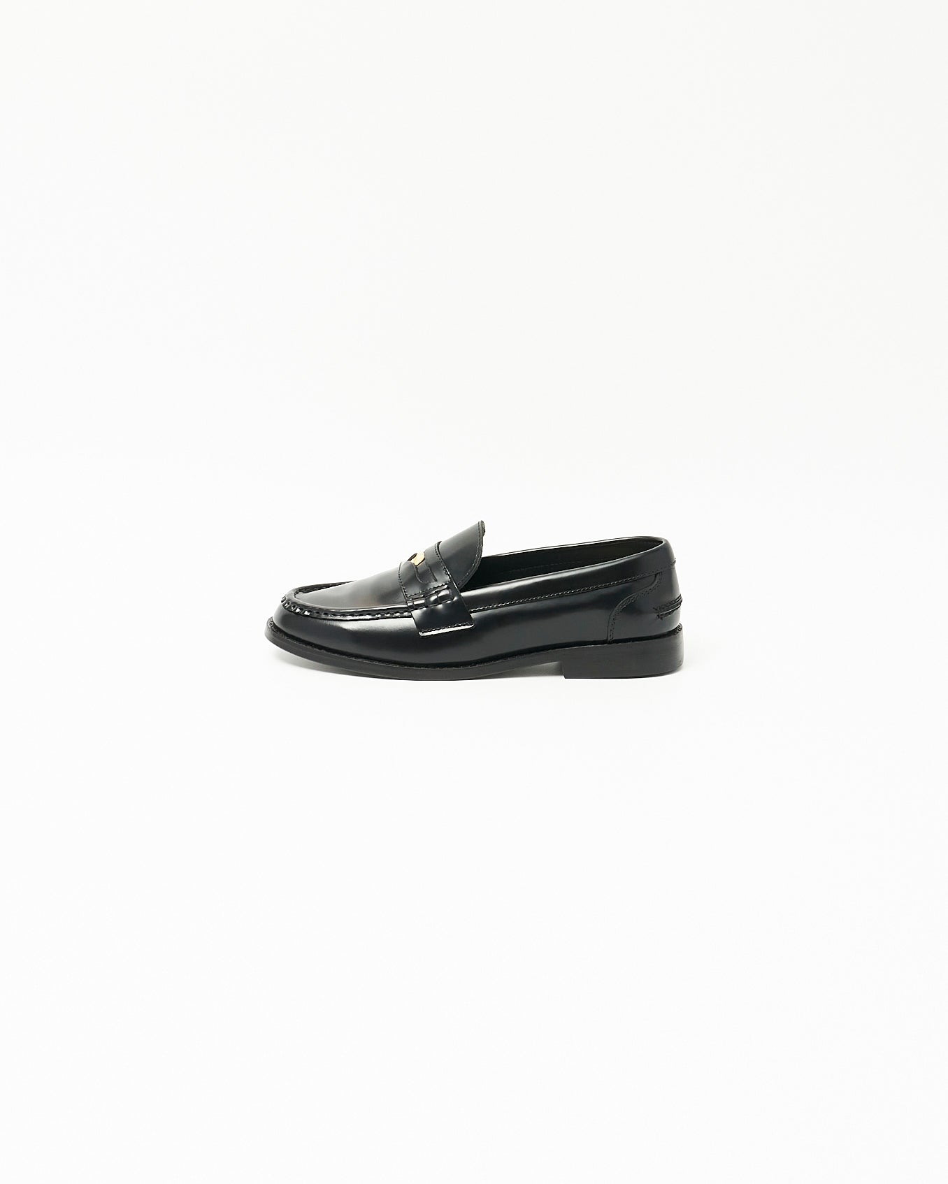 ALMOND TOE PENNY LOAFERS BLACK