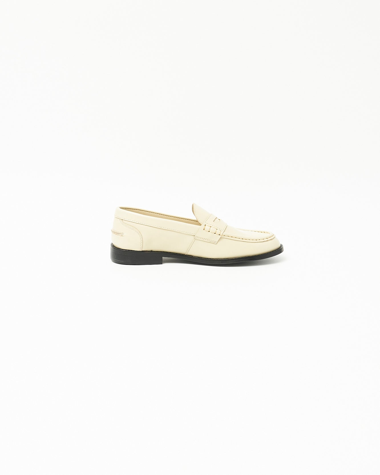 ALMOND TOE PENNY LOAFERS ECRU