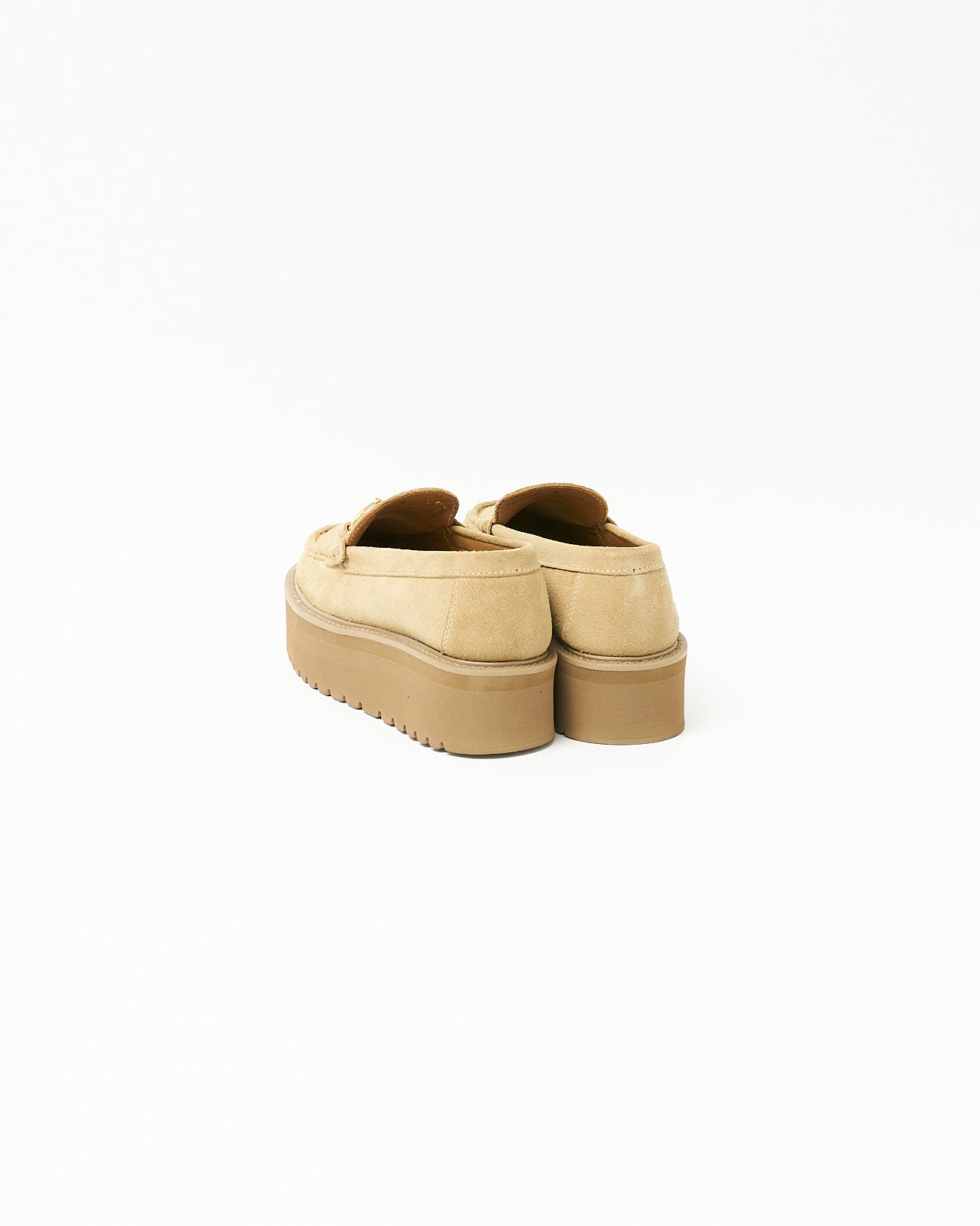 PLATFORM BIT LOAFERS BEIGE SUEDE