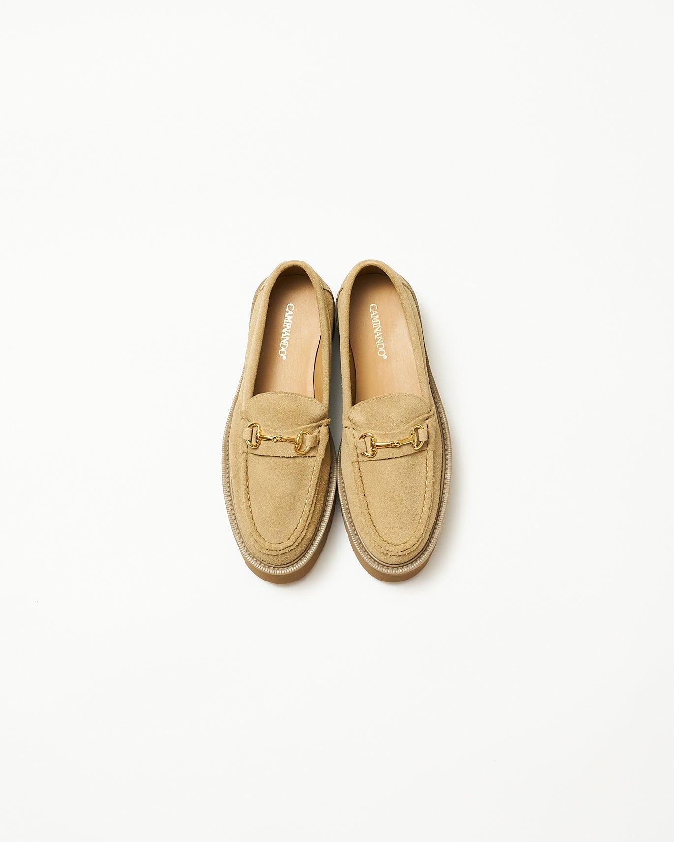 PLATFORM BIT LOAFERS BEIGE SUEDE