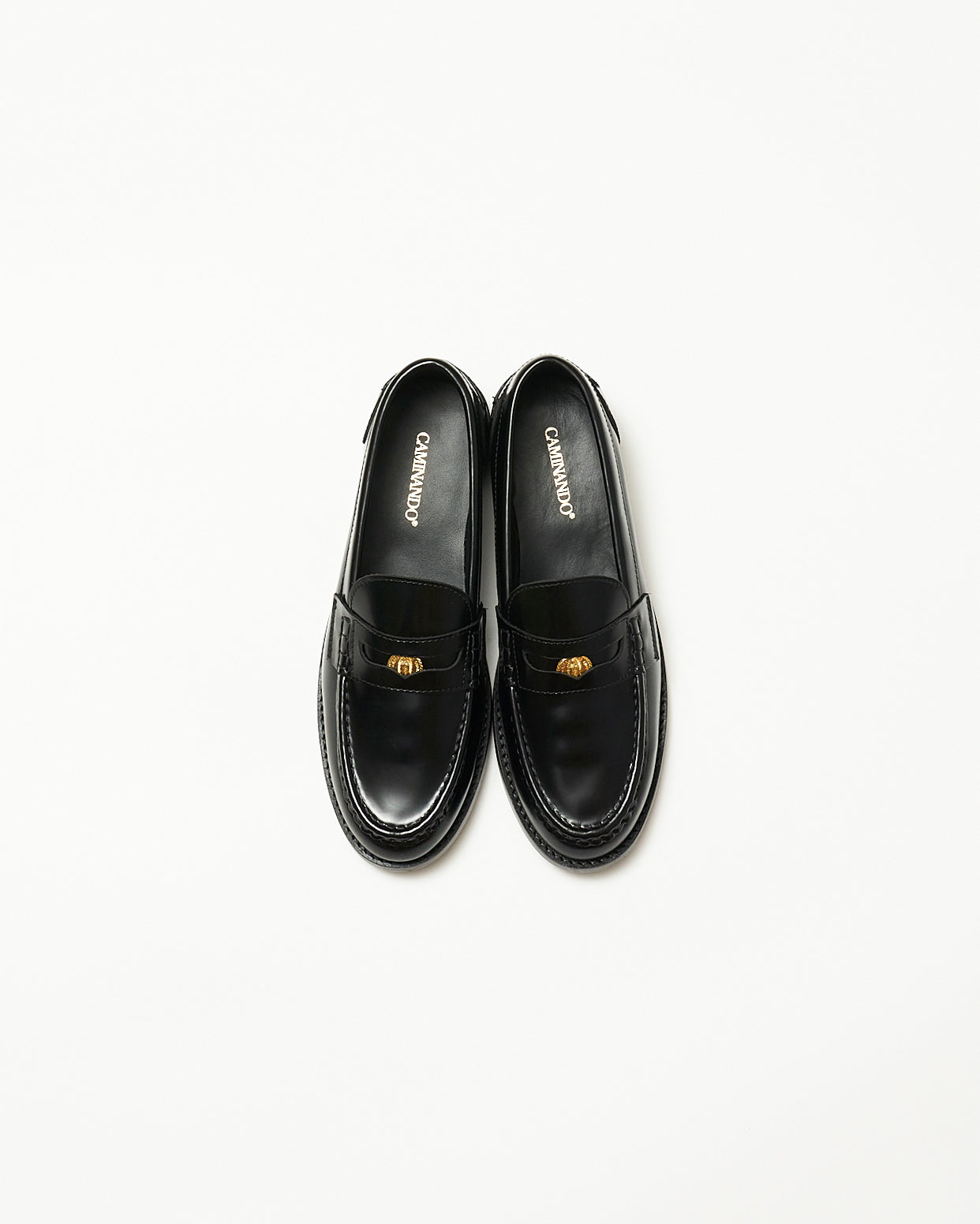 ALMOND TOE PENNY LOAFERS BLACK