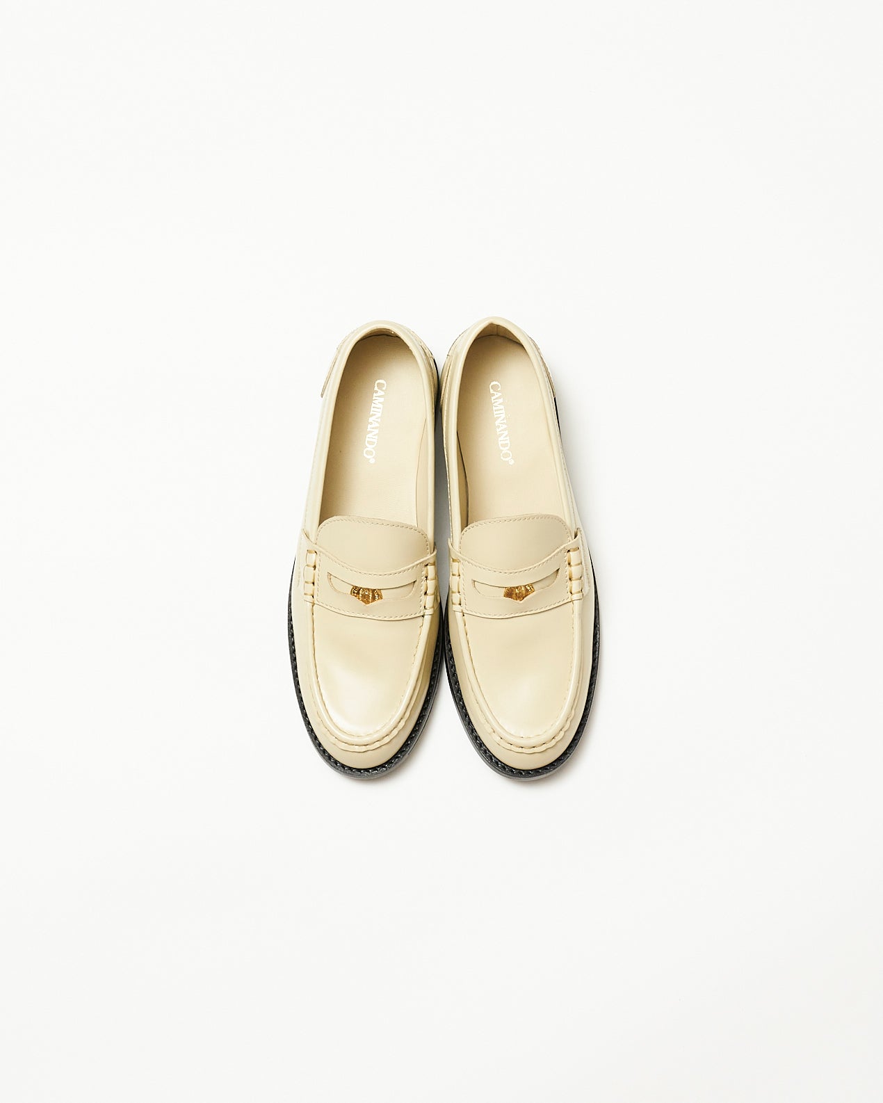 ALMOND TOE PENNY LOAFERS ECRU