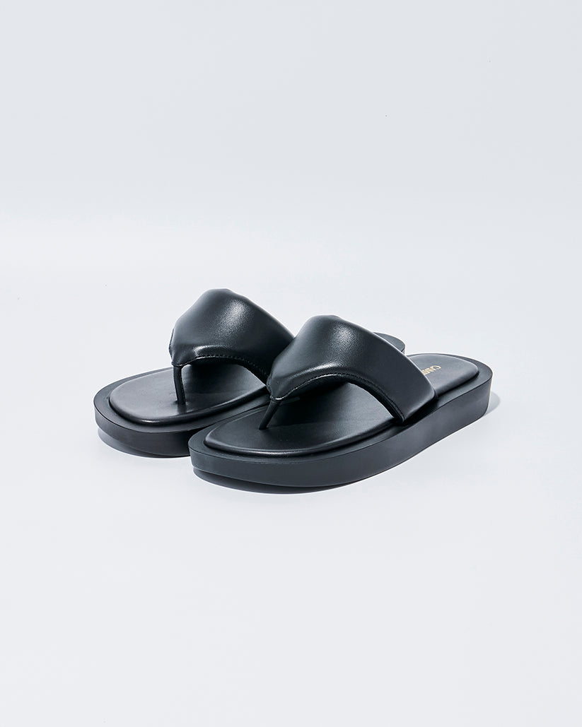 PADDED THONG SANDALS BLACK
