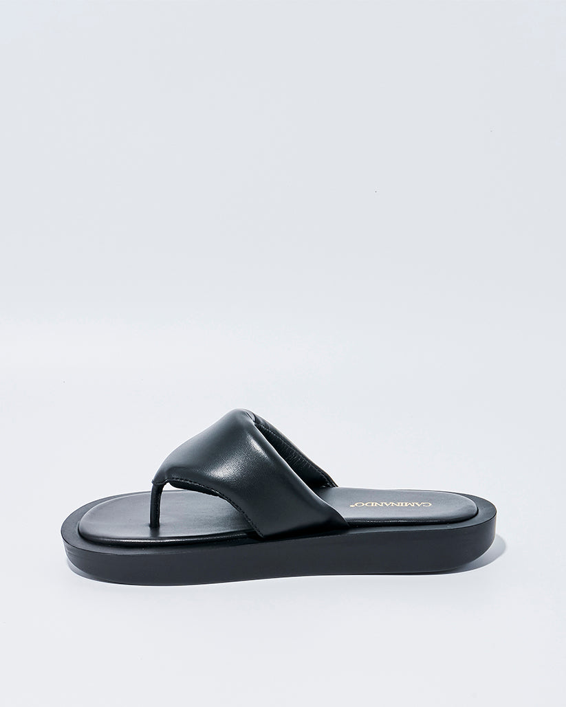 PADDED THONG SANDALS BLACK