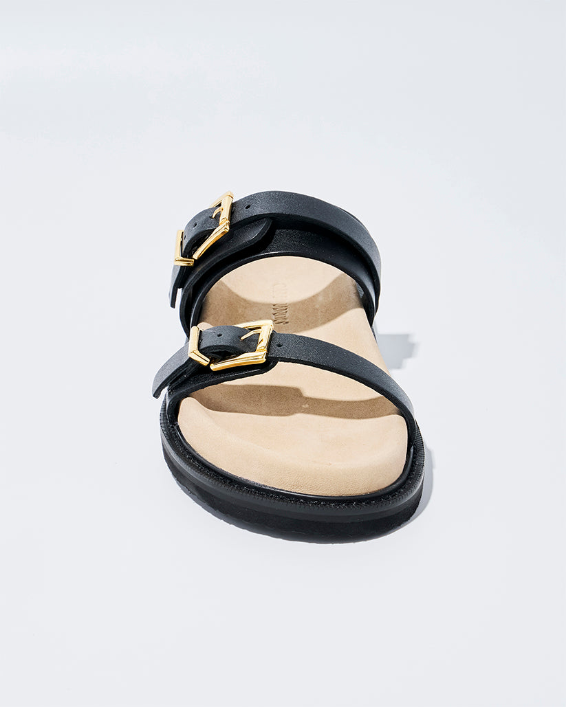 DOUBLE BUCKLE SANDALS BLACK