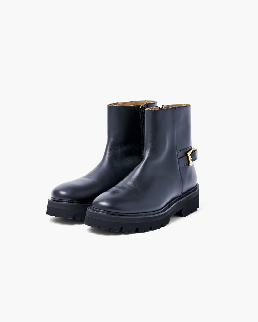 BACK ZIP BOOTS BLACK