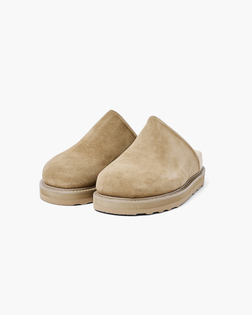 CLOG SANDALS DARK TAN SUEDE