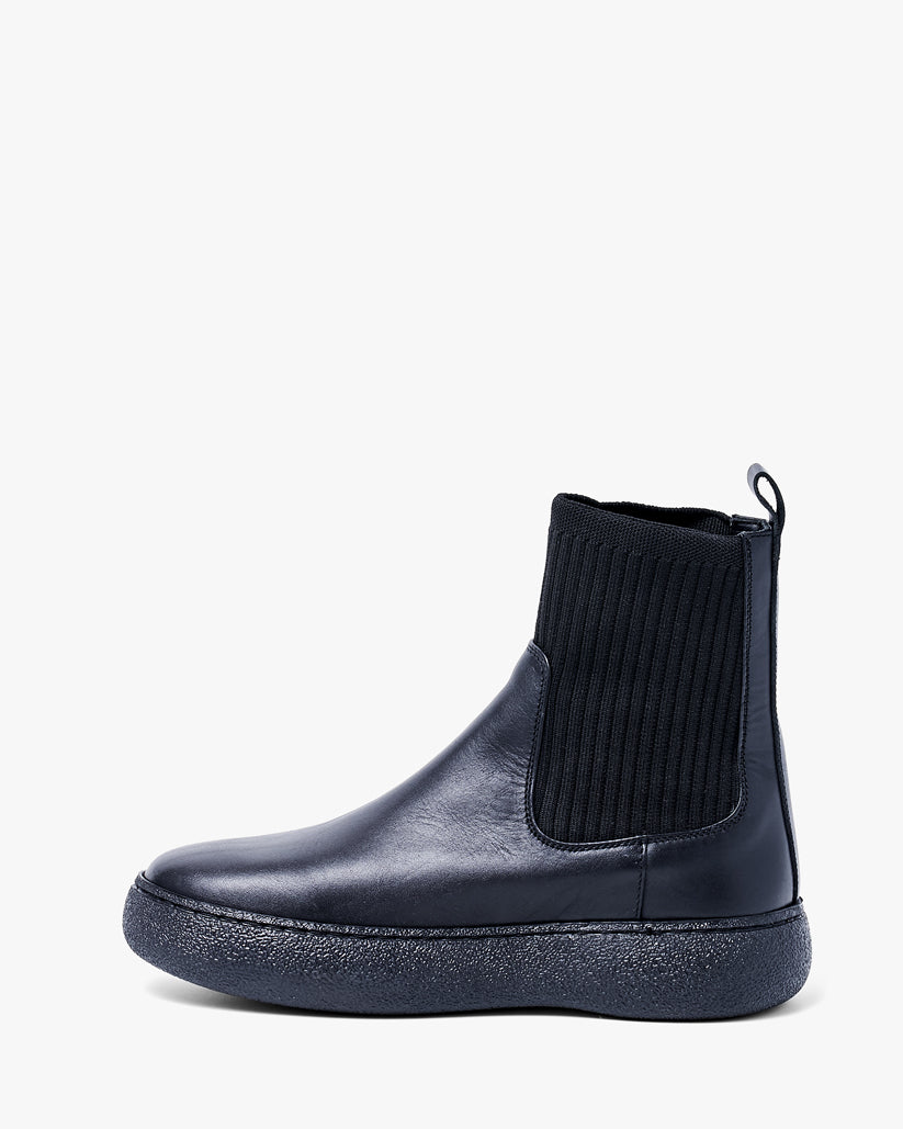 ANKLE RIB BOOTS BLACK