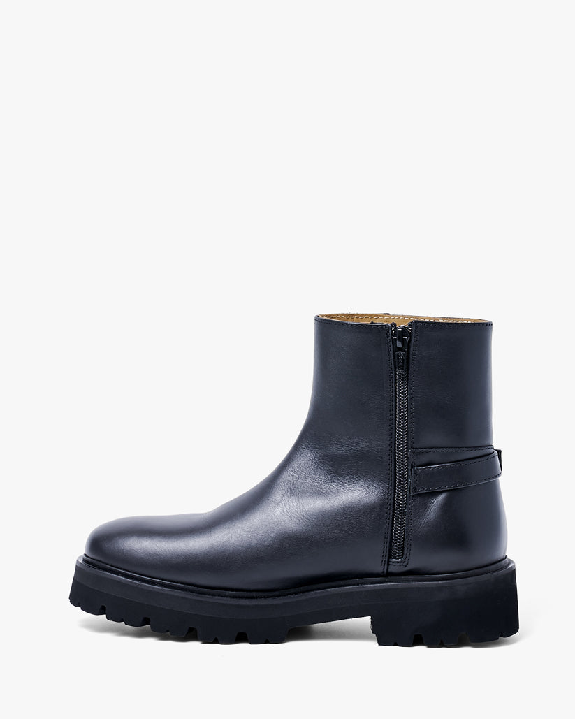 BACK ZIP BOOTS BLACK