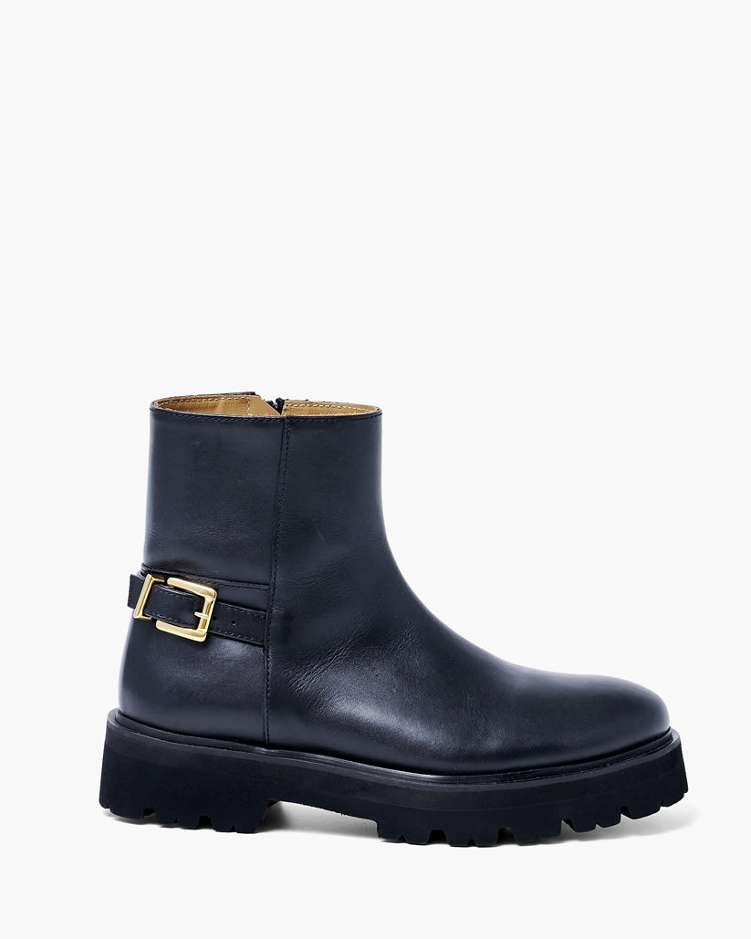 BACK ZIP BOOTS BLACK