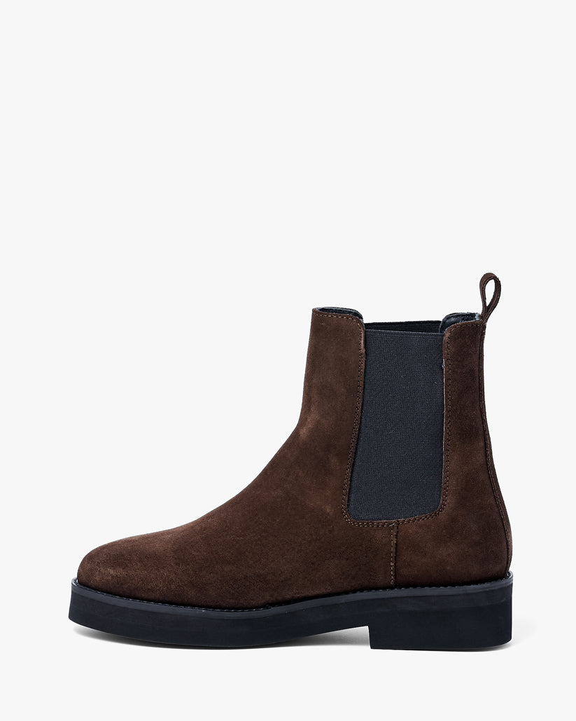 SIDE GOA SHORT BOOTS DARK BROWN SUEDE