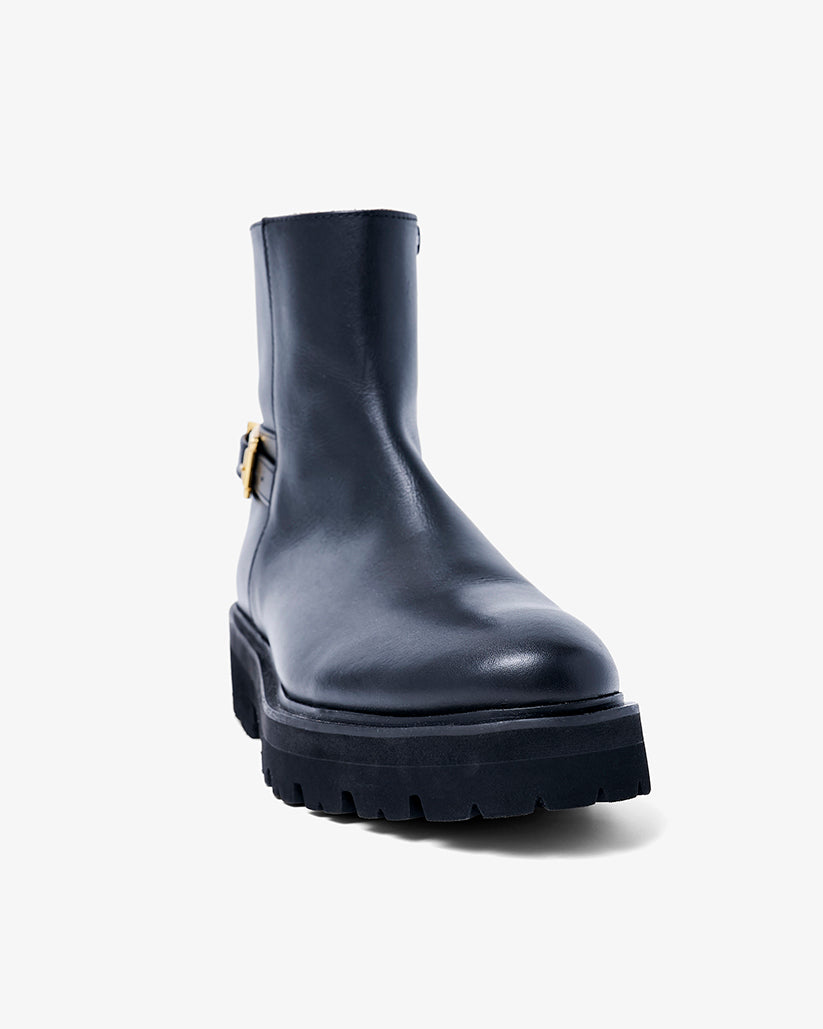 BACK ZIP BOOTS BLACK