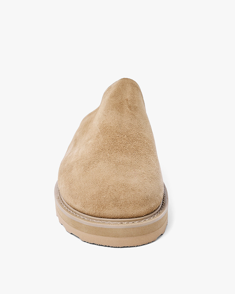 CLOG SANDALS DARK TAN SUEDE
