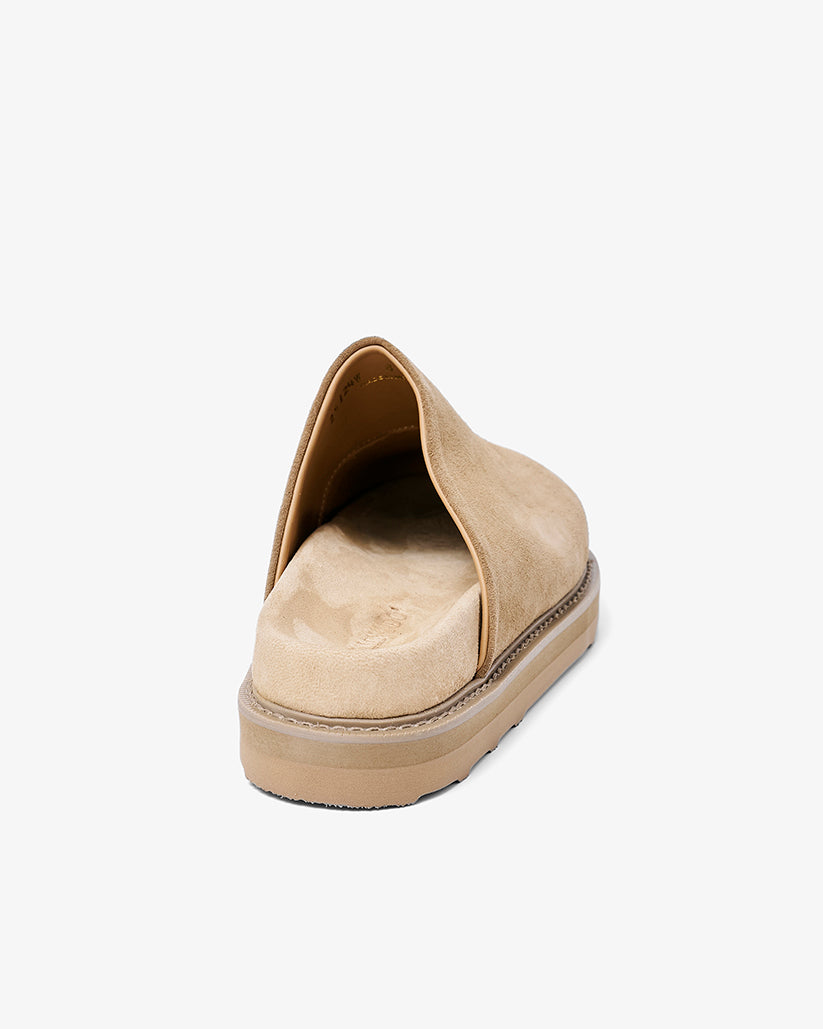 CLOG SANDALS DARK TAN SUEDE