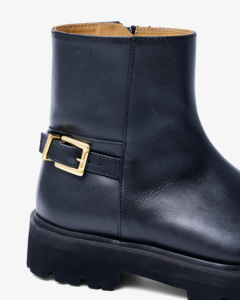 BACK ZIP BOOTS BLACK