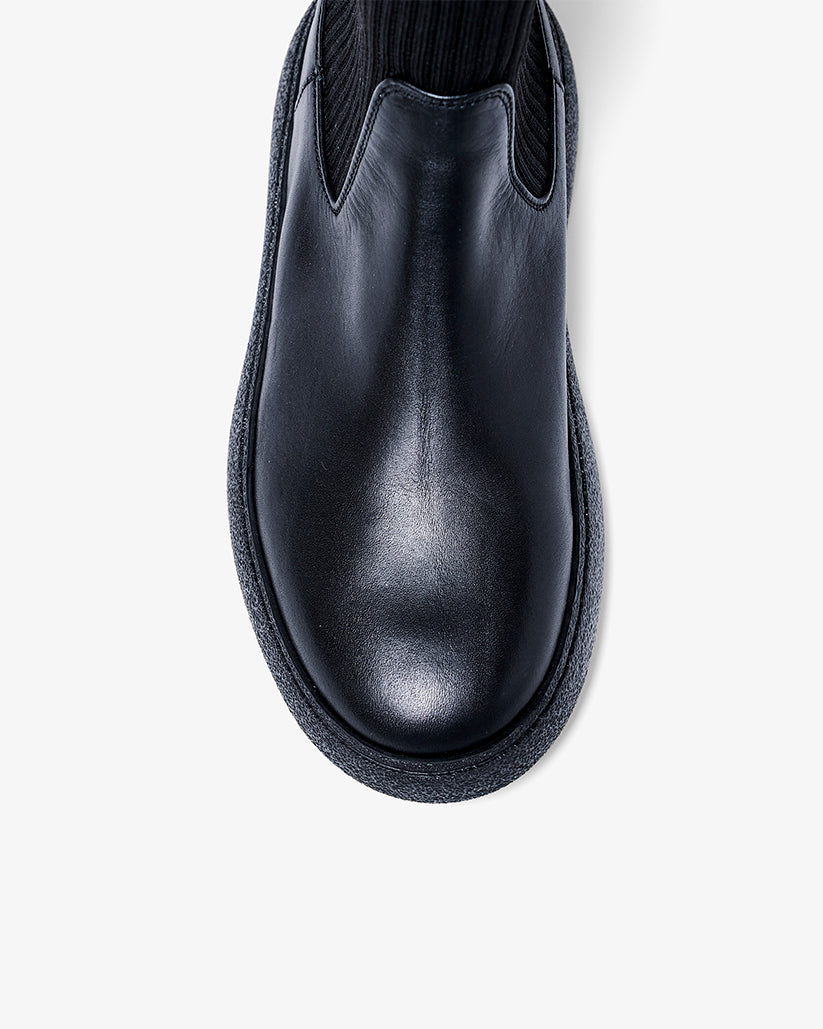 ANKLE RIB BOOTS BLACK
