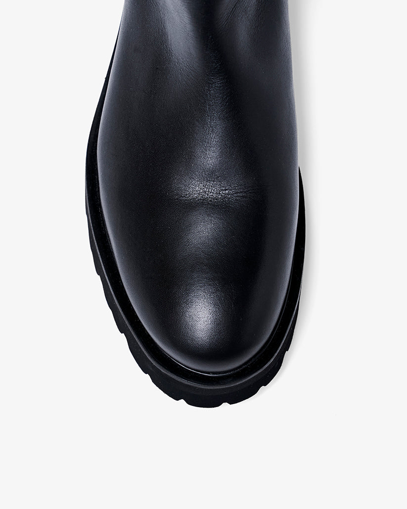 BACK ZIP BOOTS BLACK