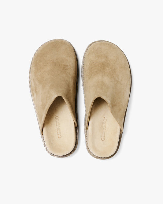 CLOG SANDALS DARK TAN SUEDE