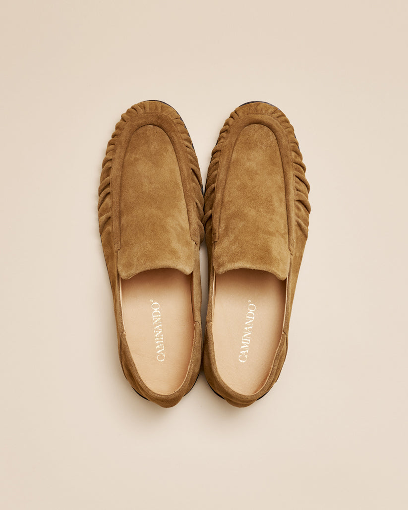 PLEATED LOAFER CAMEL SUEDE
