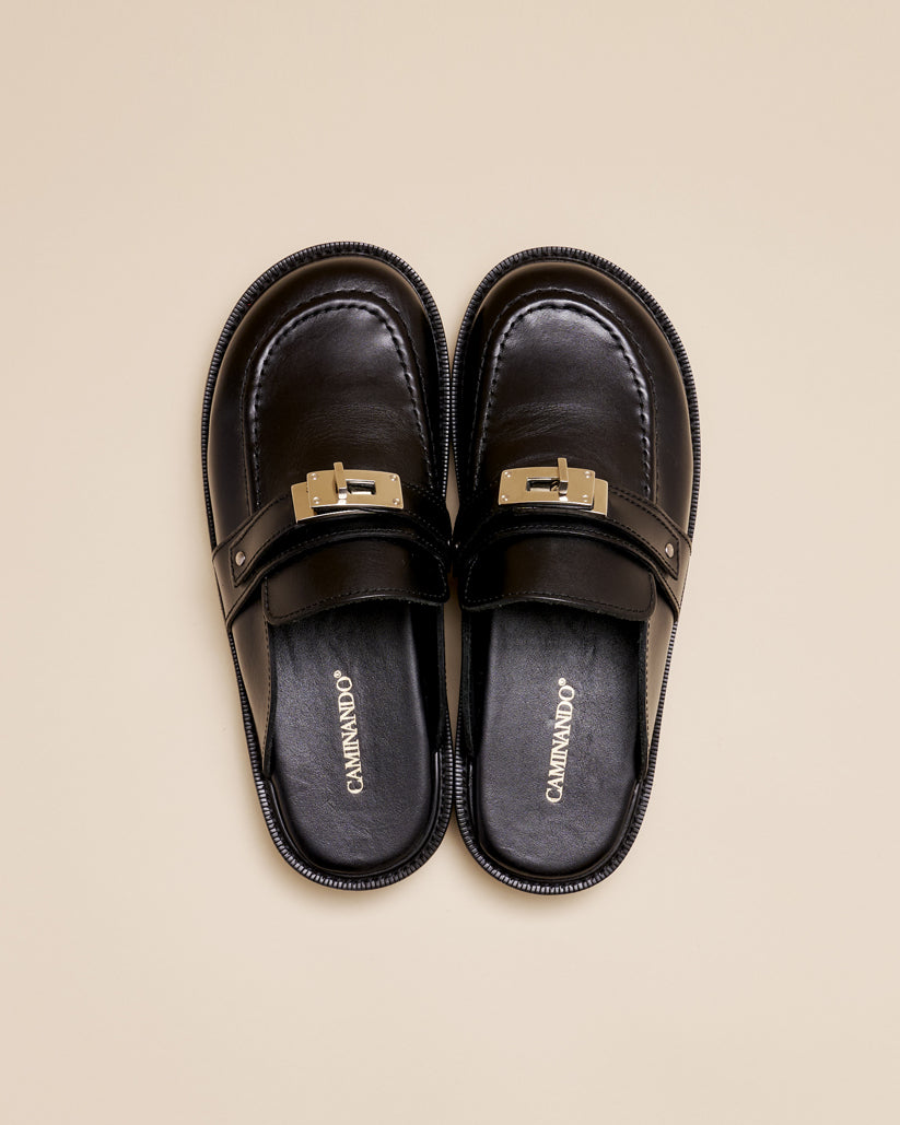BUCKLE MULE BLACK