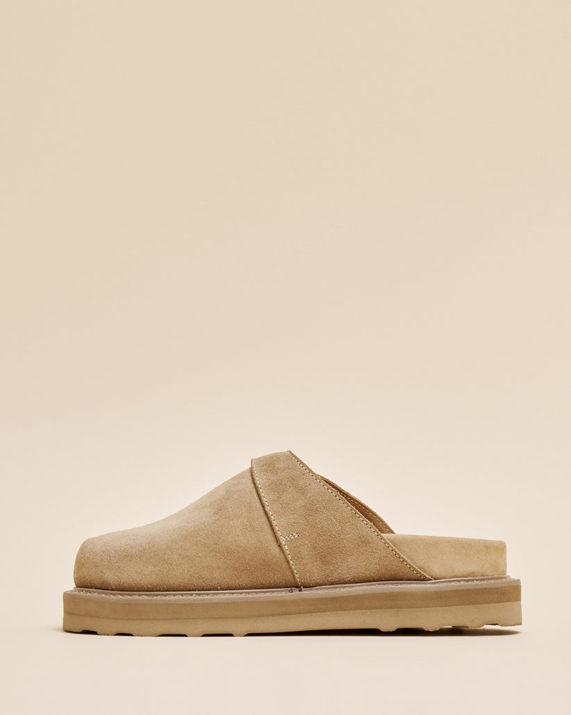 STRAP MULE BEIGE SUEDE