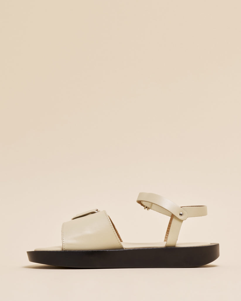 ANKLE STRAP PLATFORM SANDALS ECRU
