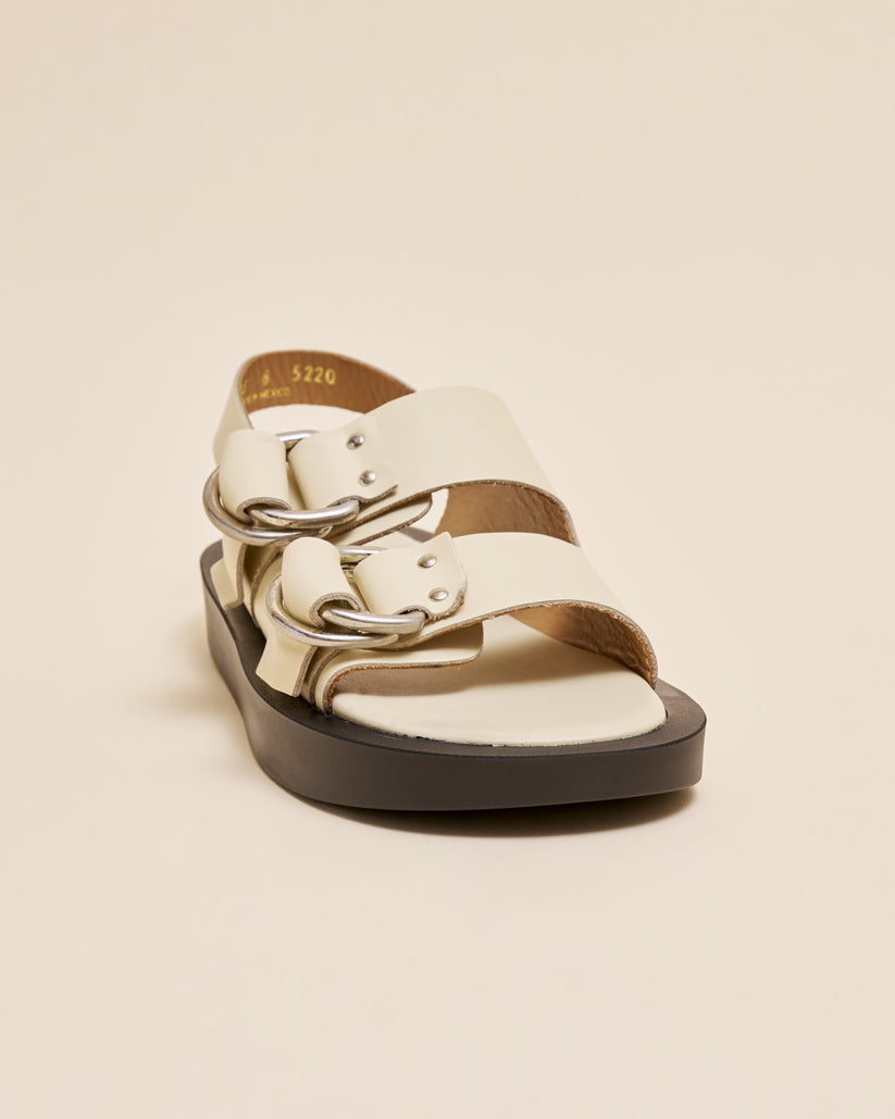 DOUBLE RING PLATFORM SANDALS ECRU – caminando.jp