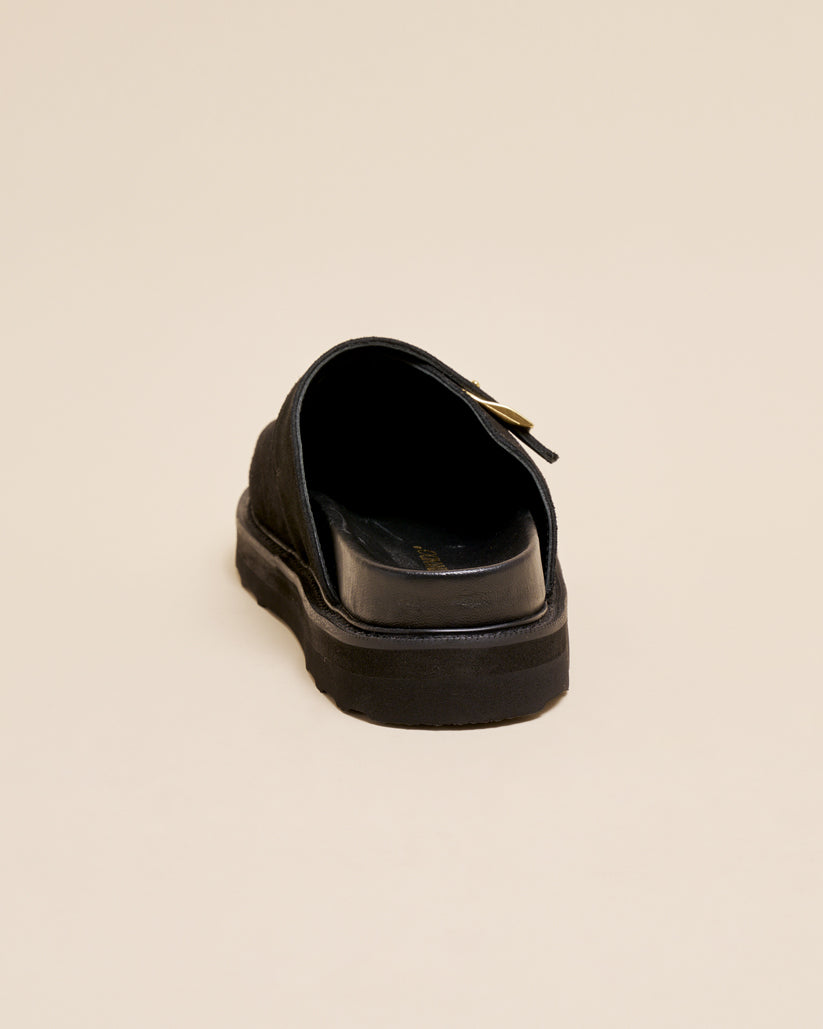 STRAP MULE BLACK SUEDE
