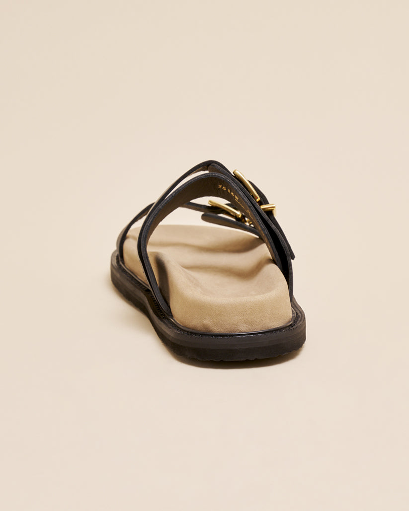 DOUBLE BUCKLE SANDALS BLACK