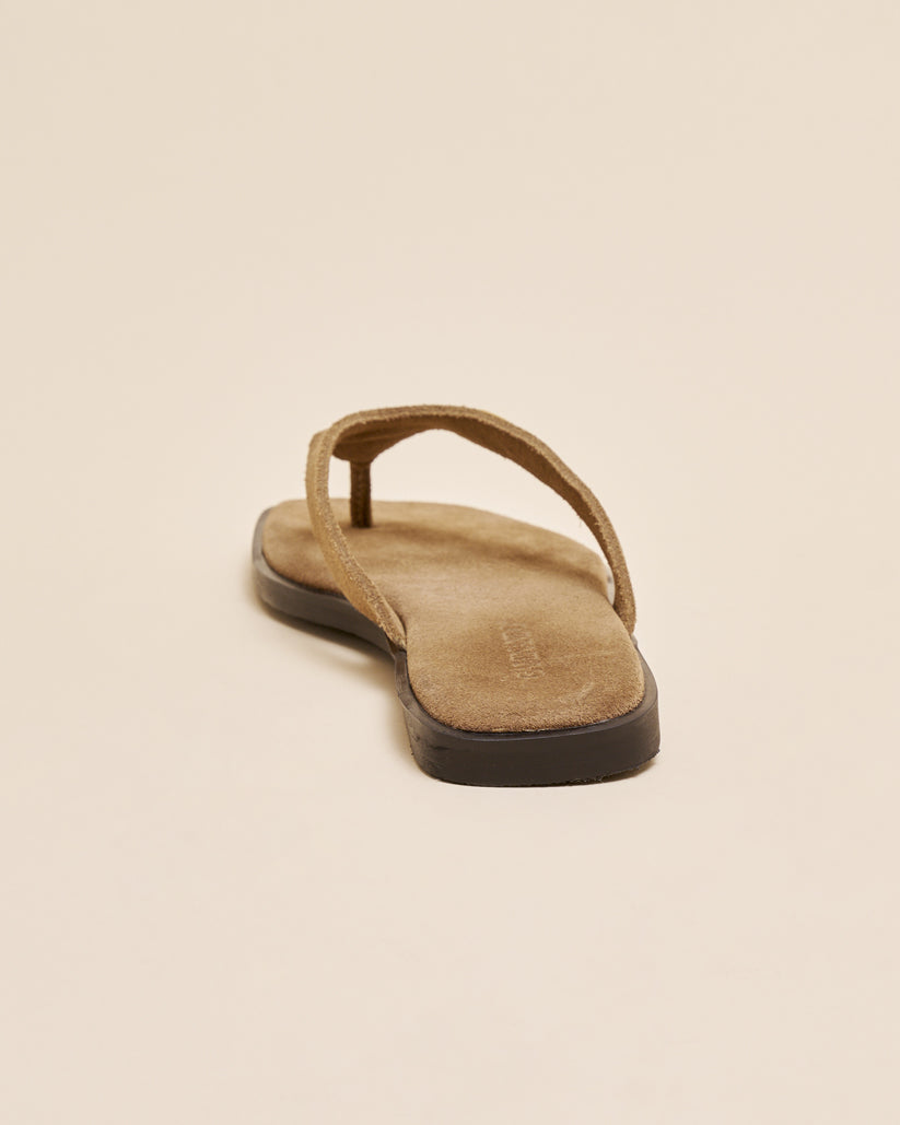 THONG FLAT SANDALS MOCHA SUEDE