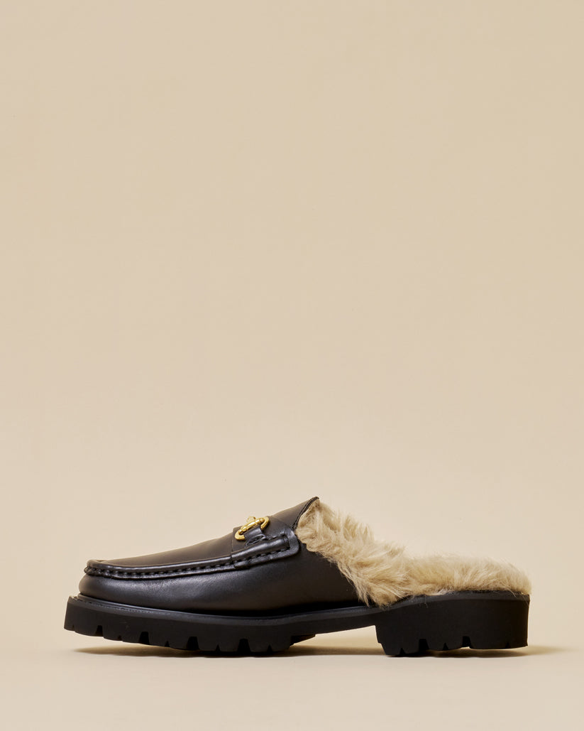 SHEARING LINED BIT MULE BLACK