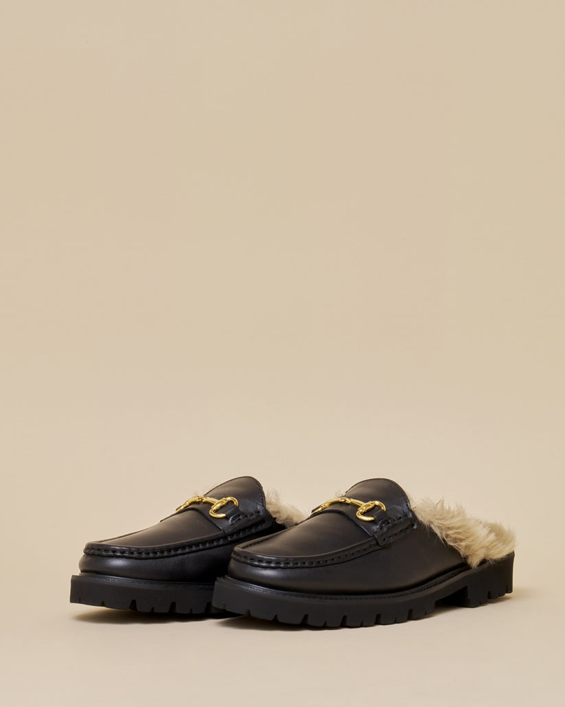 SHEARING LINED BIT MULE BLACK