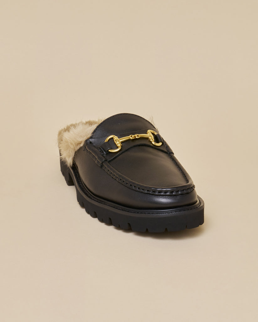 SHEARING LINED BIT MULE BLACK