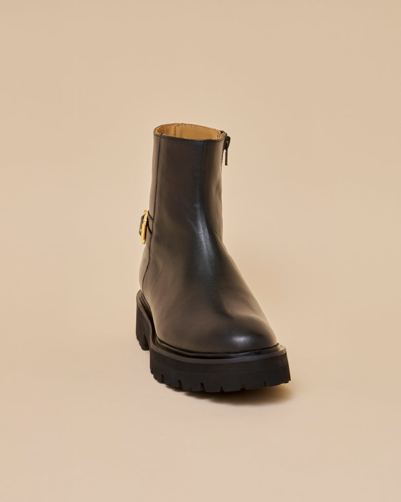 SIDE BUCKLE BOOTS BLACK