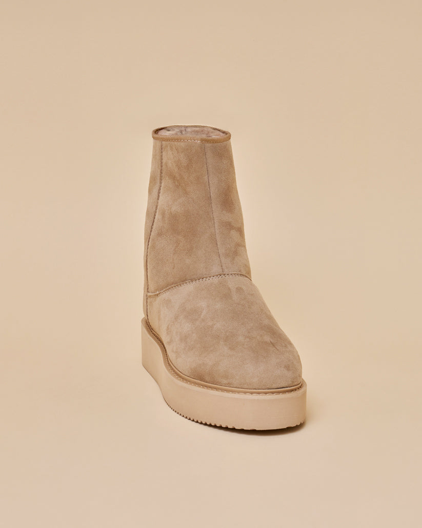 MOUTON BACK ZIP BOOTS GRAYGE