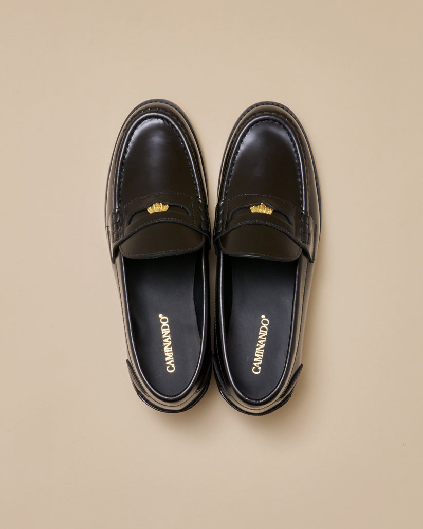 ALMOND TOE PENNY LOAFER BLACK