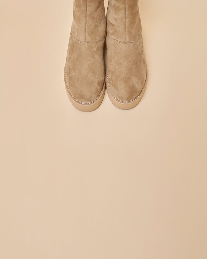 MOUTON BACK ZIP BOOTS GRAYGE