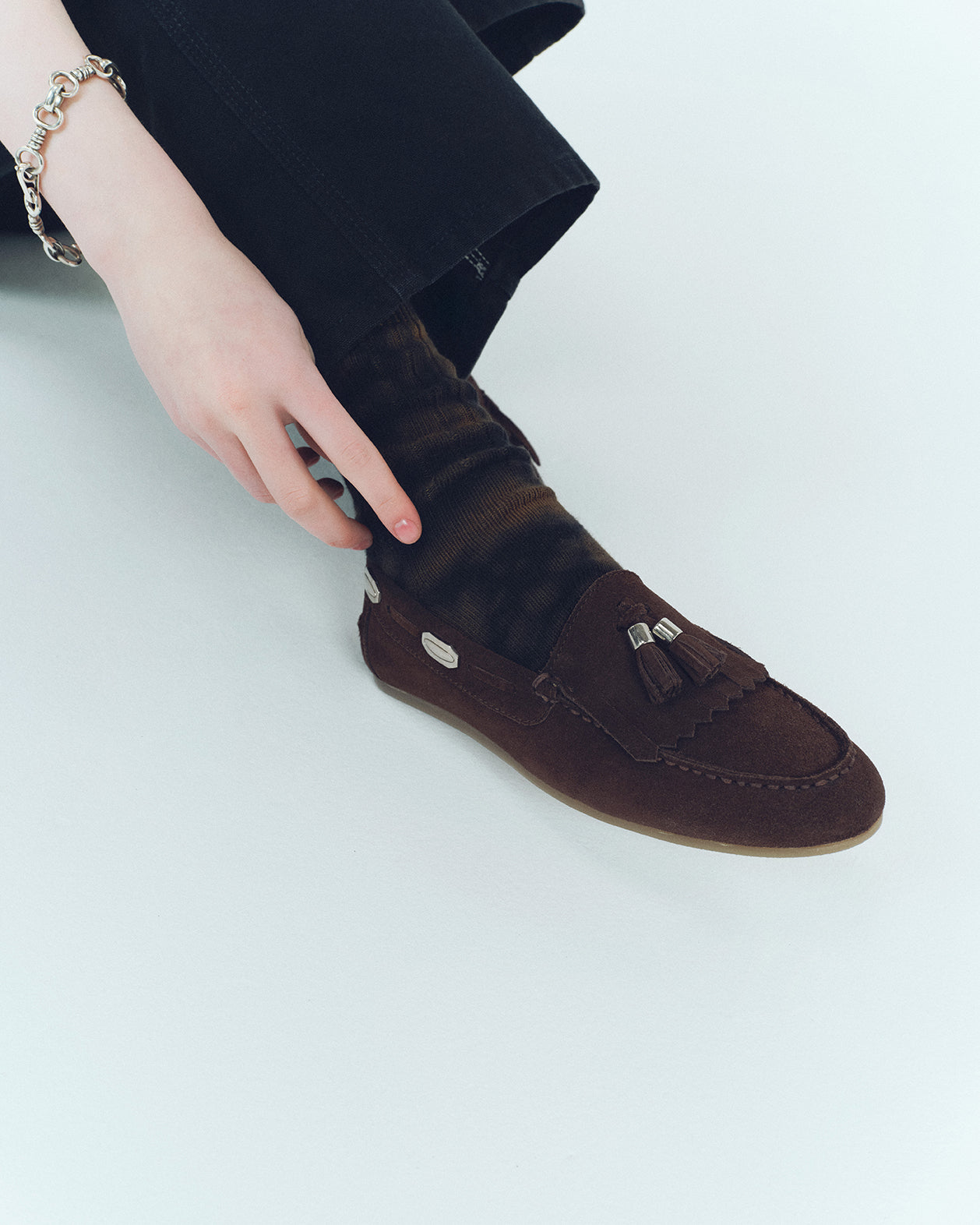 TASSEL MOC SHOES BLACK SUEDE