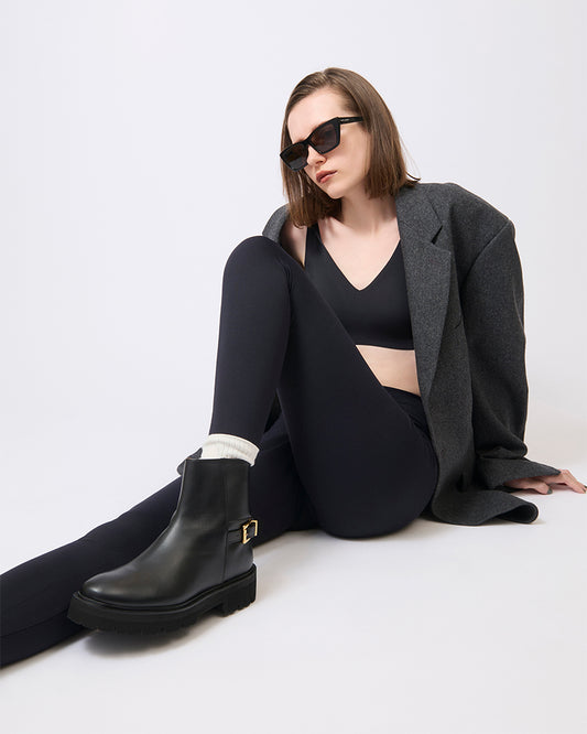 BACK ZIP BOOTS BLACK