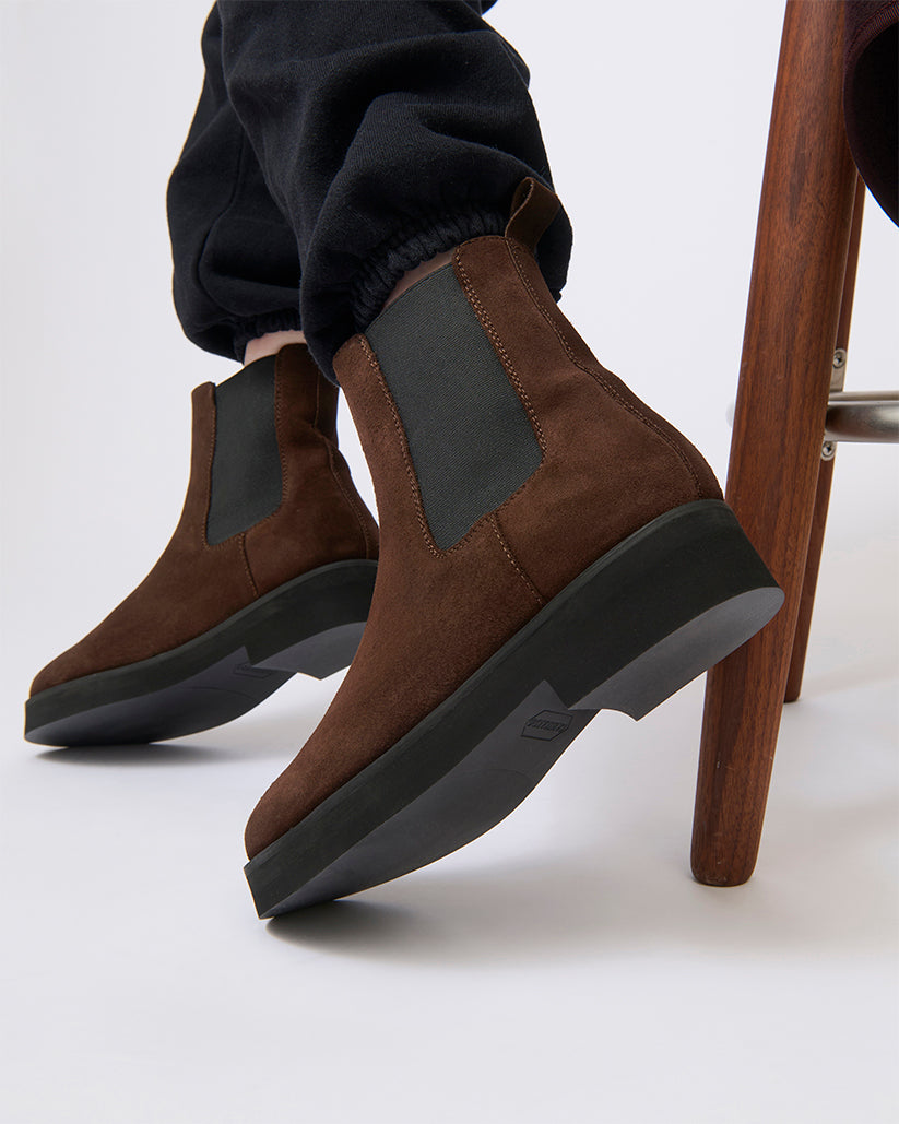 SIDE GOA SHORT BOOTS DARK BROWN SUEDE